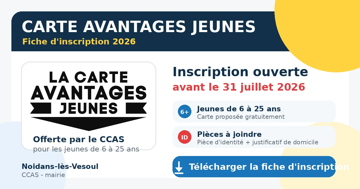 Carte Avantages Jeunes 2026